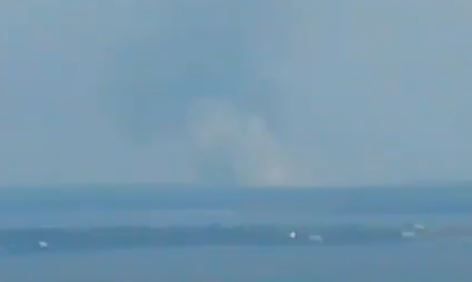 Smoke from a fire burning in Escambia County, Florida seen from Orange Beach (FOX10 News)
