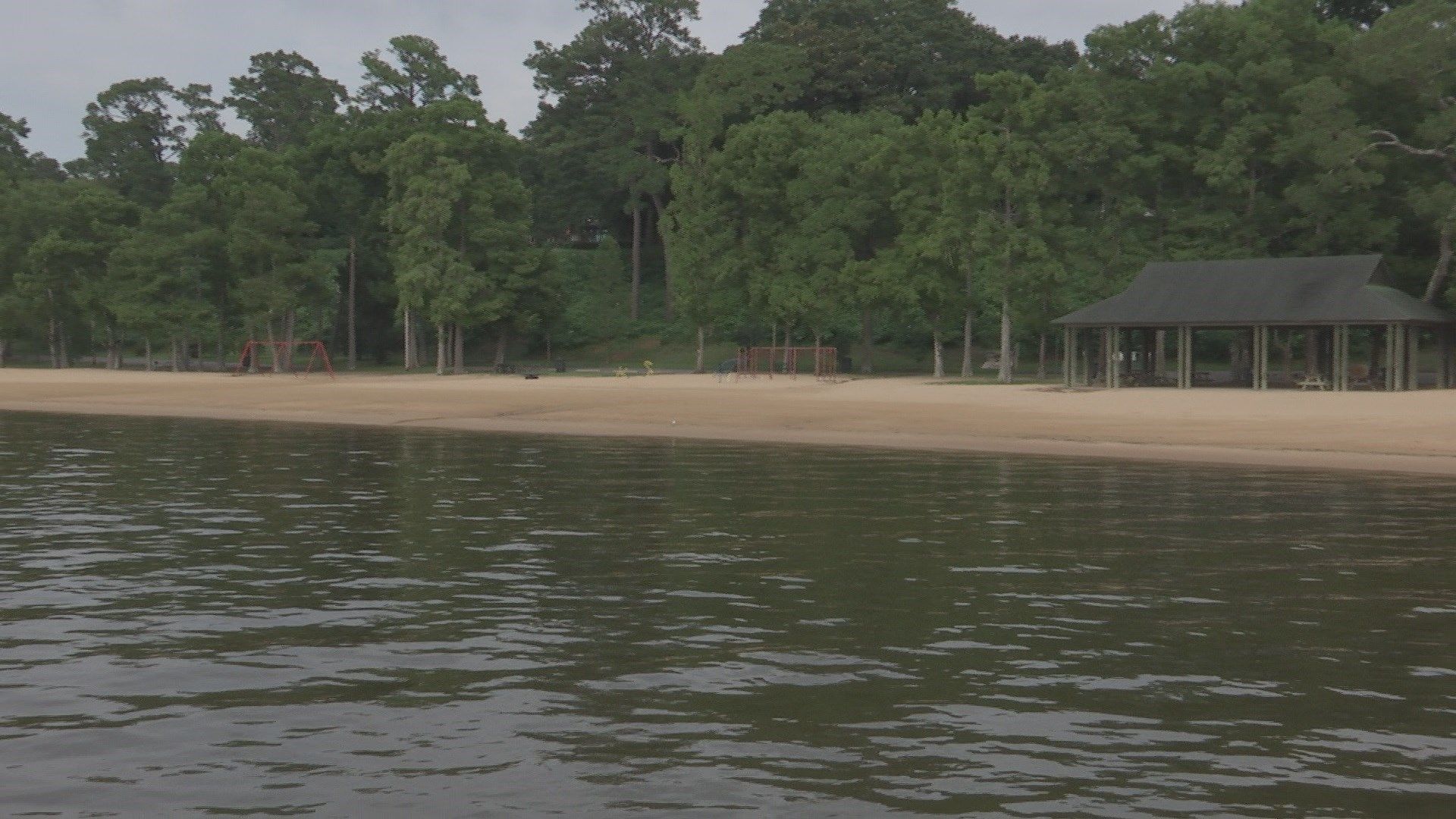 The beach is empty near Fairhope pier after woman's confirmed case of vibrio