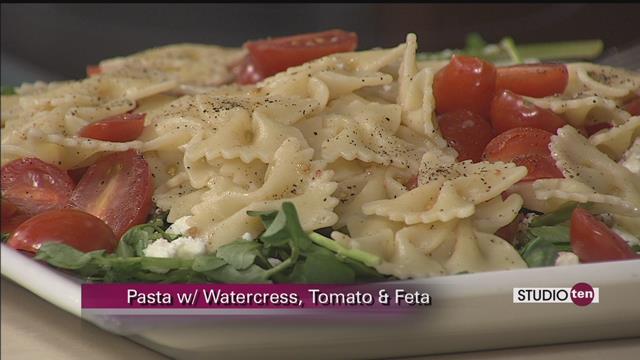 Bow Tie Pasta With Watercress Cherry Tomatoes And Feta Columbus Ga News Weather